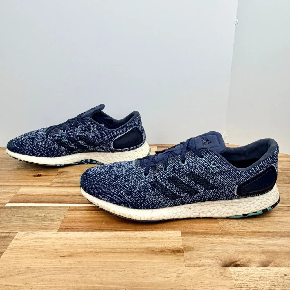 Adidas PureBoost DPR Mens Navy Blue Knit Running Shoes CG2994 Size 14